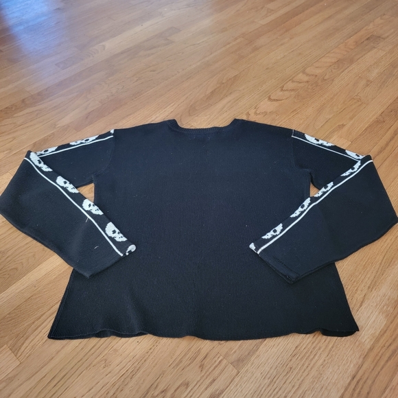 Vintage 90's Morbid Threads Pullover Skull Sleeves Sweater - Picture 2 of 8